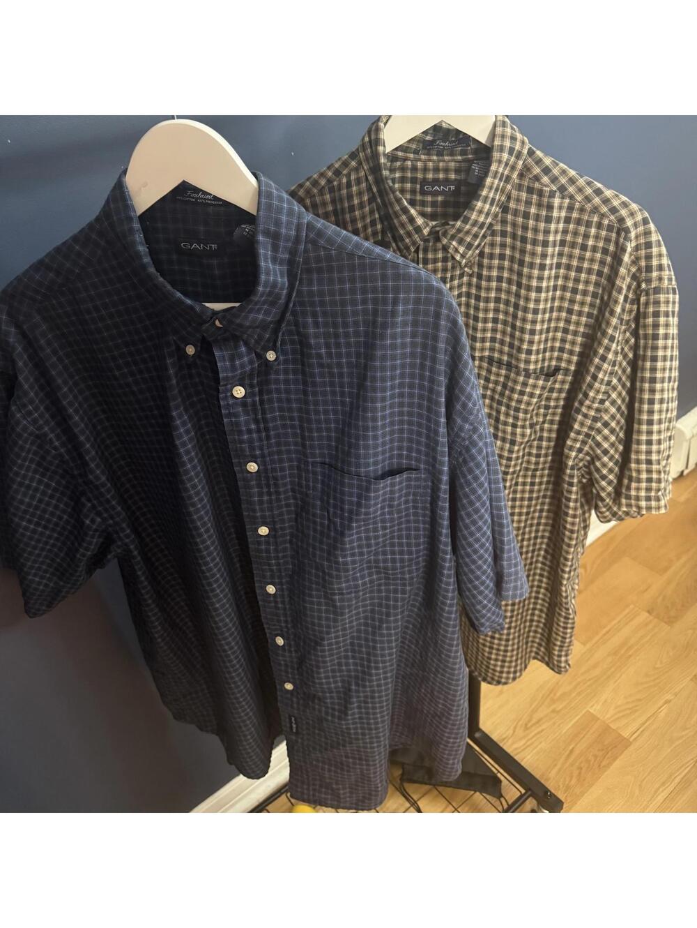 Gant Plaid Button Down Shirt Bundle XL Blue & Brown Casual Long Sleeve - Picture 2 of 8